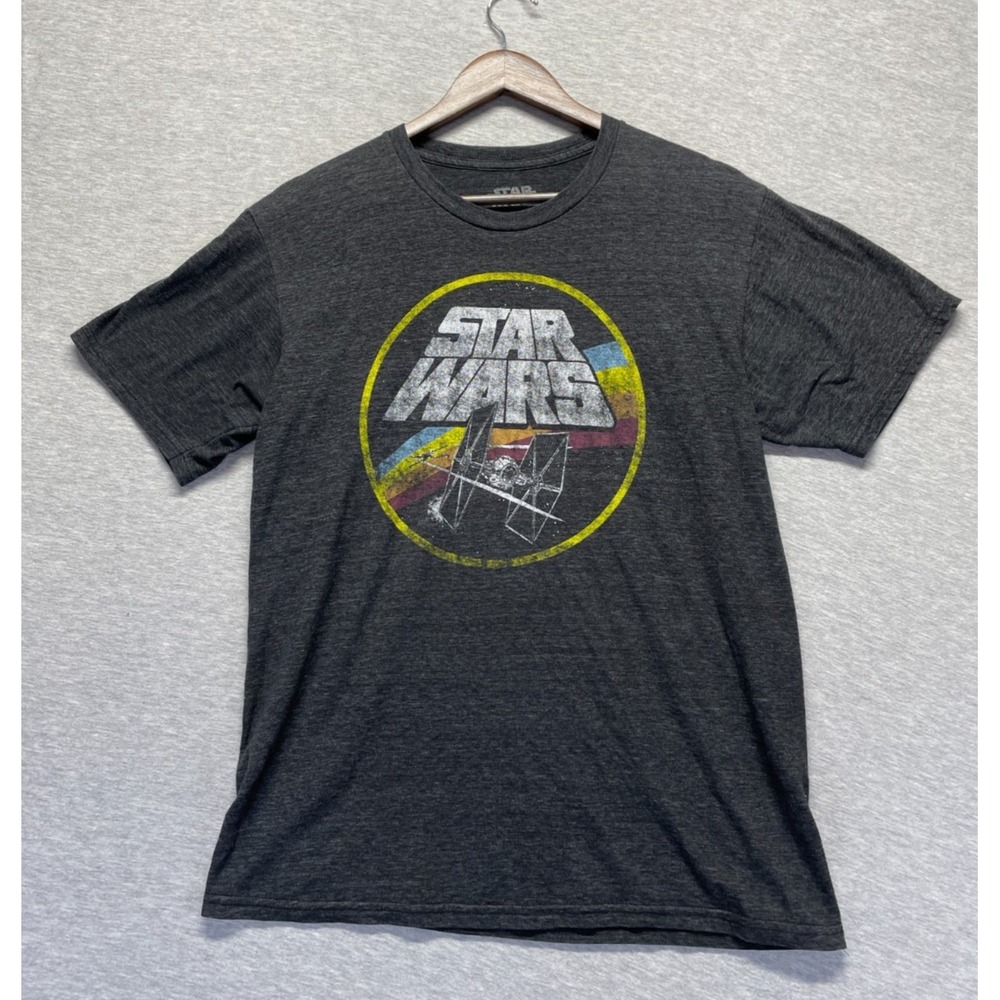 Mad Engine Star Wars T Shirt Men Medium Heather Gray Graphic Print Crew Neck